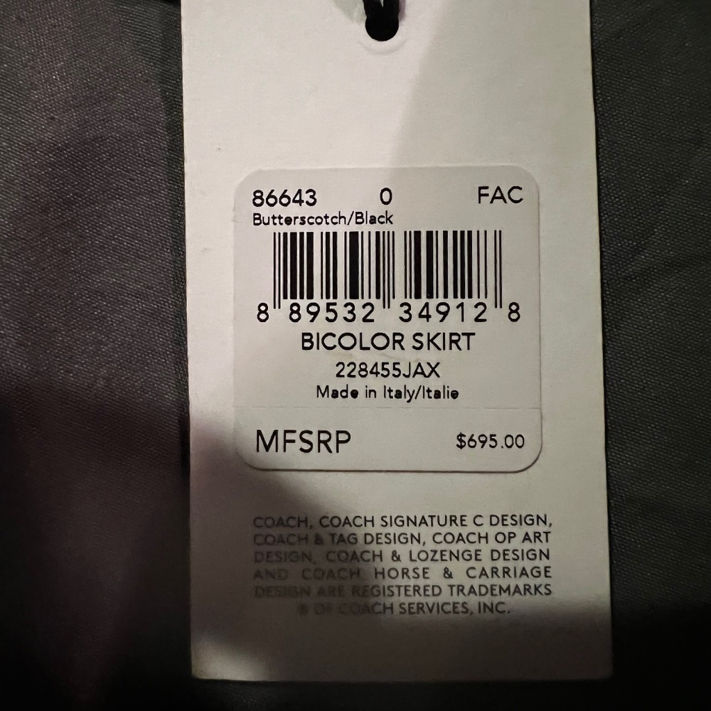 Butterscotch/black Coach Mini skirt size O